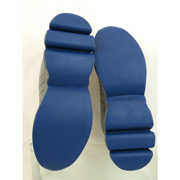 $850 BURBERRY AXBURTON GRAY CHECK QUILTED LEATHER LOGO SNEAKERS 10 US 43 ITALY - Picture 12 of 13